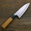 Deba Hocho (Kitchen Knife) 135mm(abt 5.3 Inch) for Right Hander, Blade Edge : Aogami Steel No. 2, Cherry Tree Wood Handle in Japan Style view 1