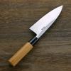 Deba Hocho (Kitchen Knife) 135mm(abt 5.3 Inch) for Right Hander, Blade Edge : Aogami Steel No. 2, Cherry Tree Wood Handle in Japan Style view 2