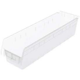 Akro Mils Clear Plastic Shelfmax Nestable Plastic Shelf Bin, 6-5/8"W X 23-5/8"D X 6"H