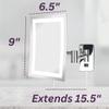 JERDON Rectangular Wall Mount Makeup Mirror - Lighted Makeup Mirror with 5X Magnification - Chrome Finish - Model JRT710CL view 4