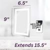 JERDON Rectangular Wall Mount Makeup Mirror - Direct Wire Makeup Mirror with 5X Magnification and LED Lights - Chrome Finish - Model JRT710CLD view 4
