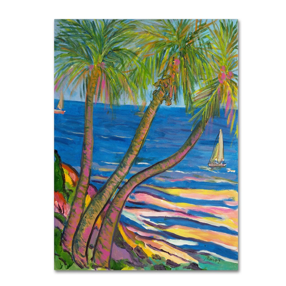 Trademark Fine Art Three Coconut Palms Artwork by Manor Shadian, 18 by 24-Inch