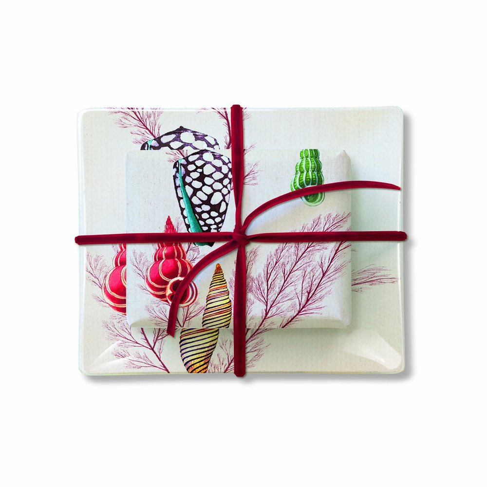 Fringe Studio Tray and Soap Set - Red Shell