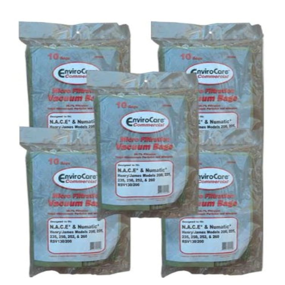EnviroCare 50 Commercial Numatic N.A.C.E, Numatic Vacuum Cleaner Bags, 604100, Henry/James, Henry Micro, Henry Xtra, Hetty, NACECare Commercial, James JVP180