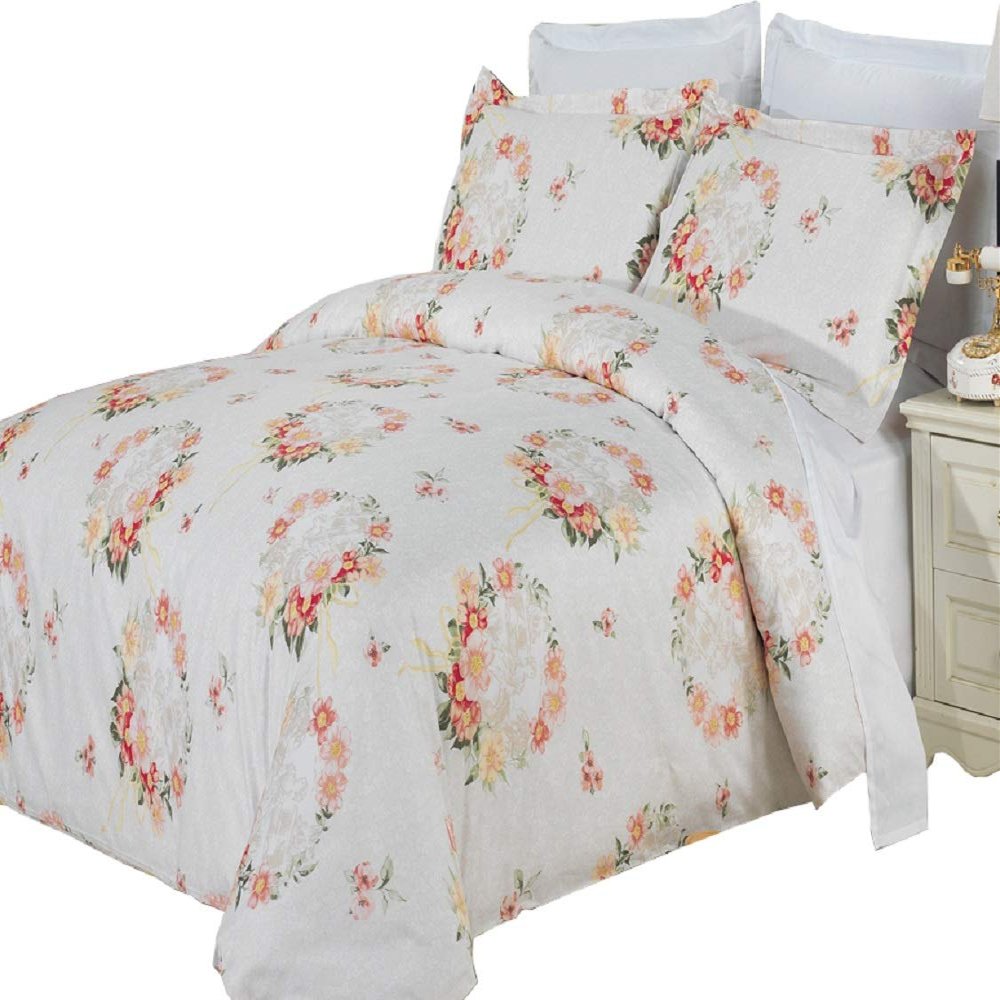 8PC Liza Cal-King Size Bed in a Bag- Medium Weight Down Alternative Comforter (Duvet Insert) with Cotton Duvet Cover Set and Bed Sheets