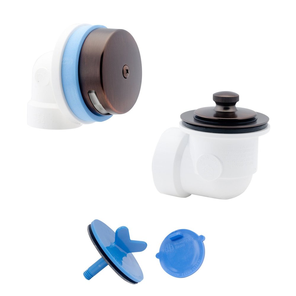 DBlue Half Kit, Schedule 40 - PVC Uni-Lift Stopper w/Oil Rubbed Bronze Finish Trim and Test Plug