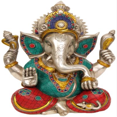 The Benevolent God Ganesha Granting Abhaya - Brass Statue