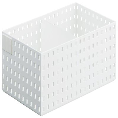 LIKE-IT S9046 Storage Box, Multi-Compartment, Modern, Minimalist, White, 8.3 x 13.8 x 4.9 inches