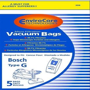 10 Bosch Type G Vacuum Bags for BBZ51AFG2U, BBZ51AFG1U
