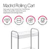 Metaltex Service Trolley Madrid 41x23x51cm, Metal, White, 41 x 23 x 51 cm view 3