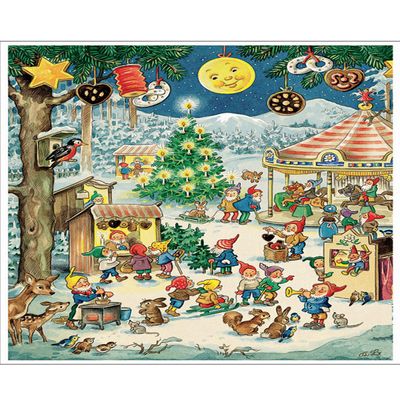 Alexander Taron Importer Glitter Dusted Elves Advent Collectible Calendar