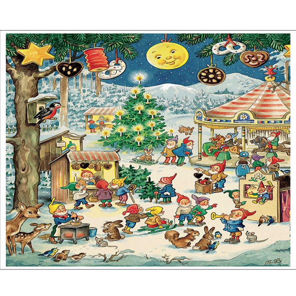 Alexander Taron Importer Glitter Dusted Elves Advent Collectible Calendar