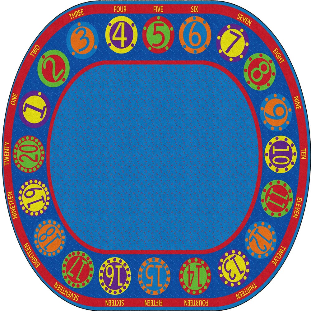Flagship Carpets Number Circles Multicolor Educational Rug for Playroom Mat, Kids Bedroom, Home Learning Area, and Childrens Classroom Carpet, 10'6" x 13'2", Oval
