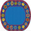 Flagship Carpets Number Circles Multicolor Educational Rug for Playroom Mat, Kids Bedroom, Home Learning Area, and Childrens Classroom Carpet, 10'6" x 13'2", Oval view 1