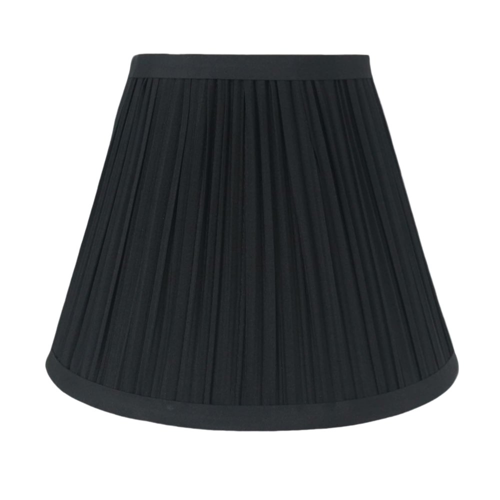 Urbanest Mushroom Pleated Softback Lamp Shade, Faux Silk, 5-inch by 9-inch by 7-inch, Black, Spider Fitter