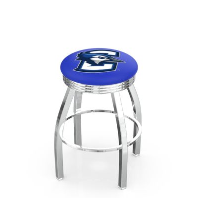 25" L8C3C - Chrome Creighton Swivel Bar Stool with 2.5" Ribbed Accent Ring by The Holland Bar Stool Company