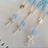 25 Pc Baptism Favors Mini Rosaries Blue with Silver Plated Accents/communion Favors Recuerditos De Bautismo/Christening Favors/Decenarios/Decades/Finger Rosaries view 2