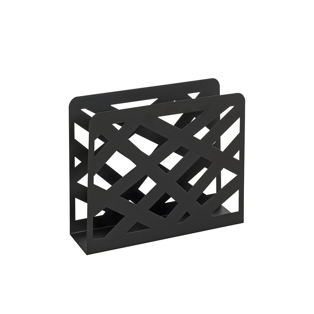 Haku Mobel Magazine Rack Black, Metal - Size: W 35 cm X H 26 cm X D 10 cm, Style: Modern