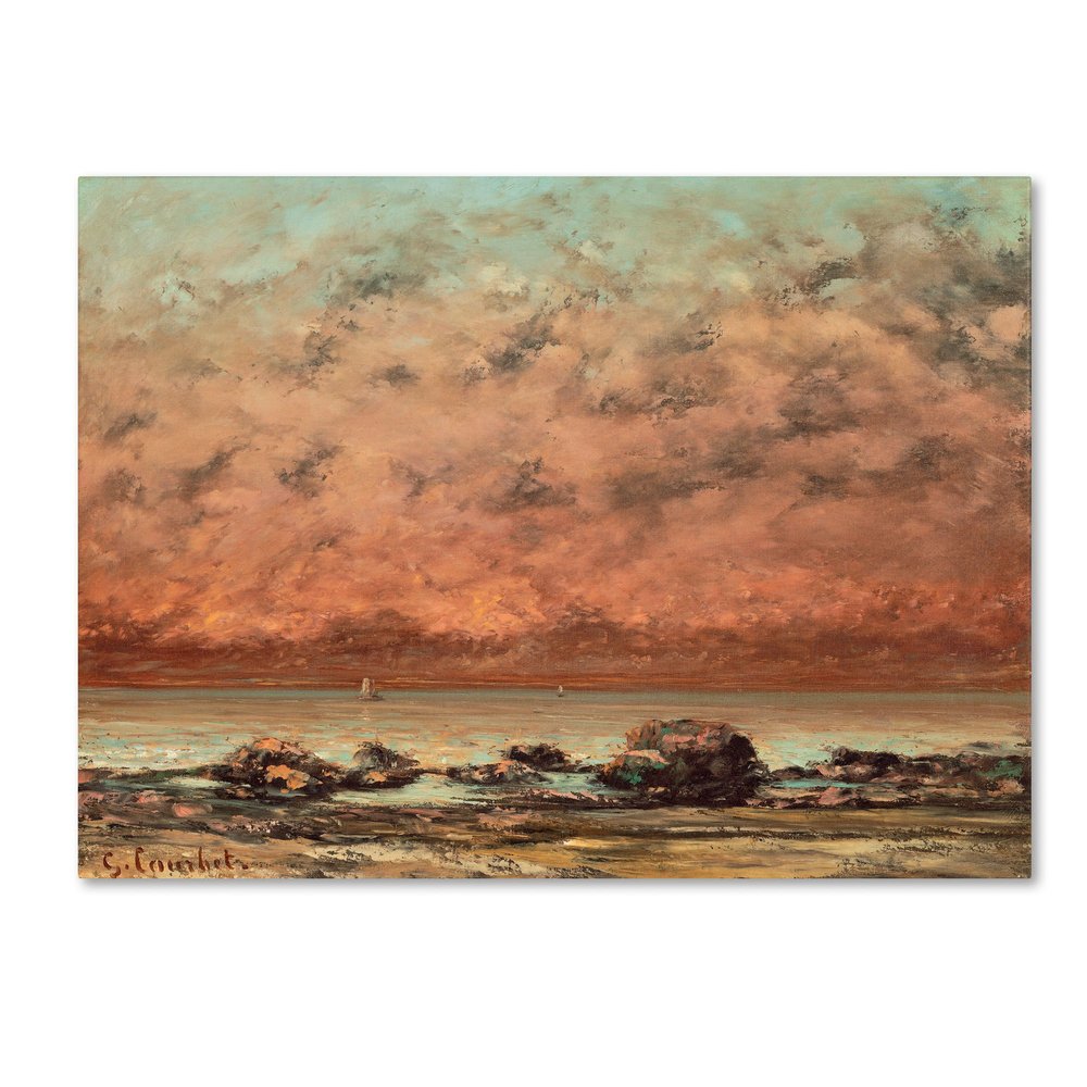 Trademark Fine Art The Black Rocks at Trouville Artwork by Gustave Courbet, 18 by 24-Inch