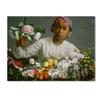 Trademark Fine Art Young Woman with Peonies Artwork by Jean Frederic Bazille, 18 by 24-Inch view 1