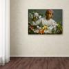 Trademark Fine Art Young Woman with Peonies Artwork by Jean Frederic Bazille, 18 by 24-Inch view 3