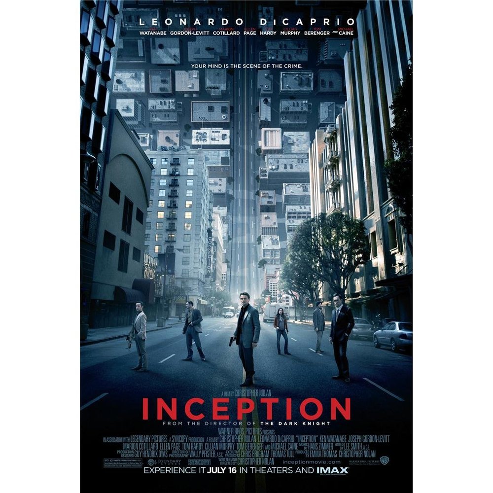 Inception Poster by Silk Printing # Size about (60cm x 89cm, 24inch x 36inch) # Unique Gift # F1B9E2