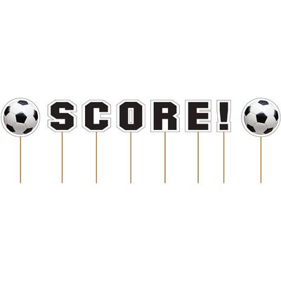 Creative Converting Sports Fanatic Soccer Score Cupcake Picks, Set of 12