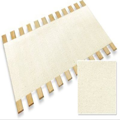 The Furniture Cove Full Size Custom Bed Slats With Off-White Canvas Fabric-Help Support Your Box Spring and Mattress