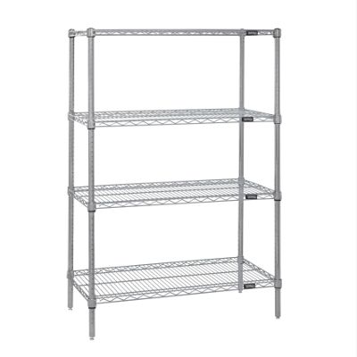 Quantum Storage Systems WR74-2454S Starter Kit Wire Shelves Stainless Steel 4 Shelves 74" H x 54" W x 24" D