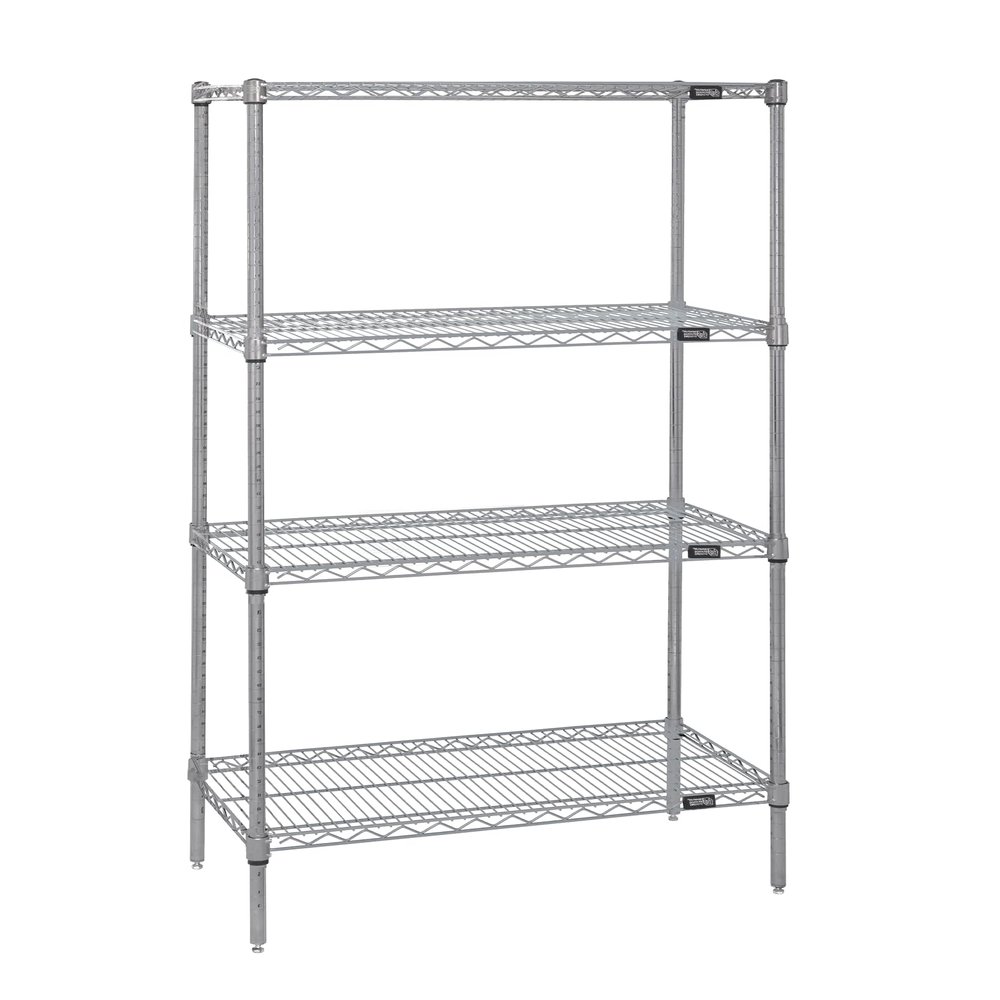 Quantum Storage Systems WR74-2454S Starter Kit Wire Shelves Stainless Steel 4 Shelves 74" H x 54" W x 24" D