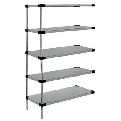 Quantum Storage Systems AD86-2472SG-5 Solid Shelves Add-On Kit for WR86-2472SG-5 Galvanized Steel 5 Shelves 86" H x 72" W x 24" D