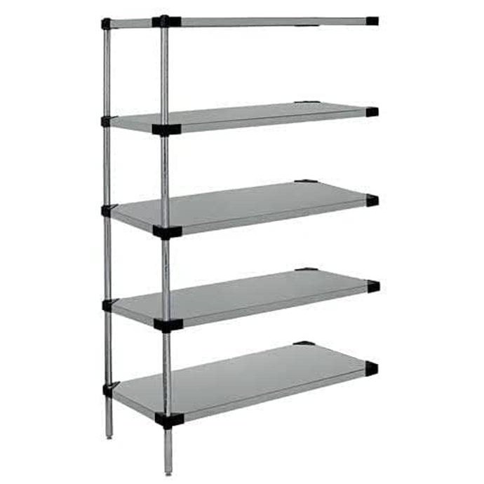 Quantum Storage Systems AD86-2472SG-5 Solid Shelves Add-On Kit for WR86-2472SG-5 Galvanized Steel 5 Shelves 86" H x 72" W x 24" D