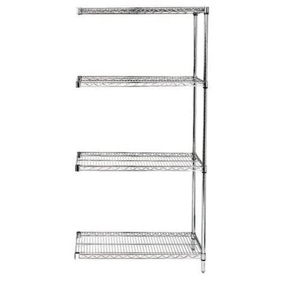 Quantum Storage Systems Wire 4 Shelf ADD-ON KIT Stainless 54in