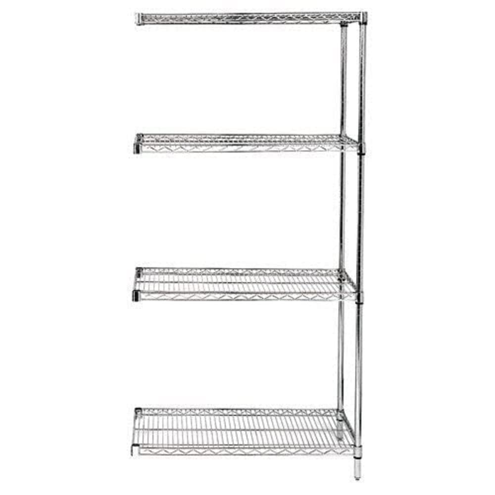 Quantum Storage Systems Wire 4 Shelf ADD-ON KIT Stainless 54in