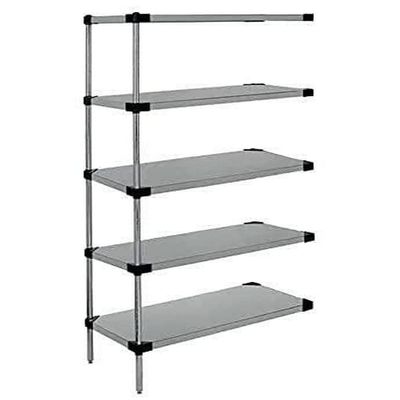 Quantum Storage Systems WRSAD5-86-2424SS Solid Shelves Add-On Kit for WRS5-86-2424SS Stainless Steel 5 Shelves 86" H x 24" W x 24" D