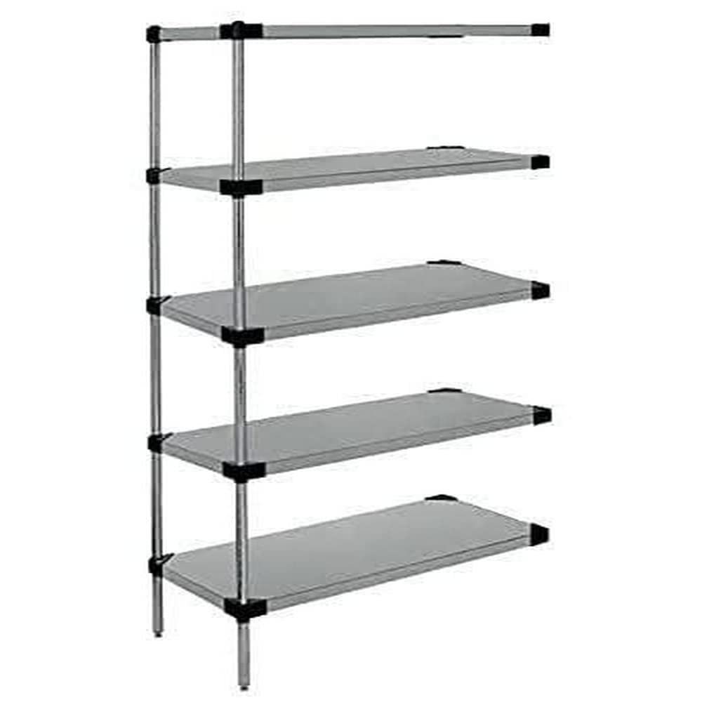 Quantum Storage Systems WRSAD5-86-2424SS Solid Shelves Add-On Kit for WRS5-86-2424SS Stainless Steel 5 Shelves 86" H x 24" W x 24" D