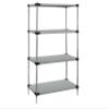 Quantum Storage Systems WRS4-74-1460SS Starter Kit Solid Shelves Stainless Steel 4 Shelves 74" H x 60" W x 14" D view 1
