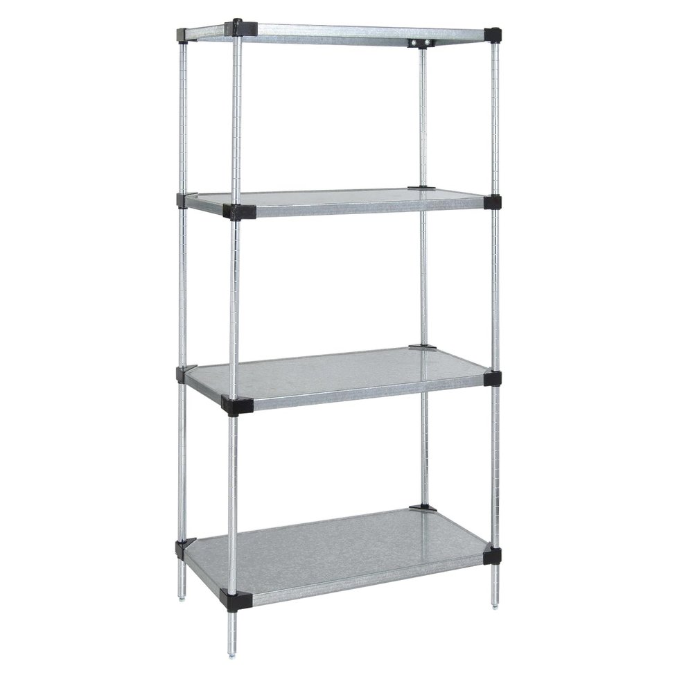 Quantum Storage Systems WR86-2148SG Starter Kit Solid Shelves Galvanized 4 Shelves 86" H x 48" W x 21" D