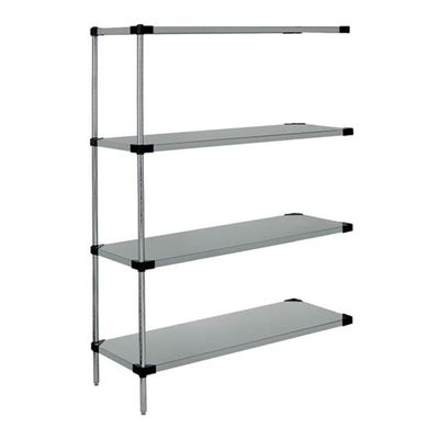 Quantum Storage Systems WRSAD4-54-1436SS Solid Shelves Add-On Kit for WRS4-54-1436SS Stainless Steel 4 Shelves 54" H x 36" W x 14" D
