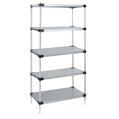 Quantum Storage Systems WR54-2430SG-5 Starter Kit Solid Shelves Galvanized 5 Shelves 54" H x 30" W x 24" D