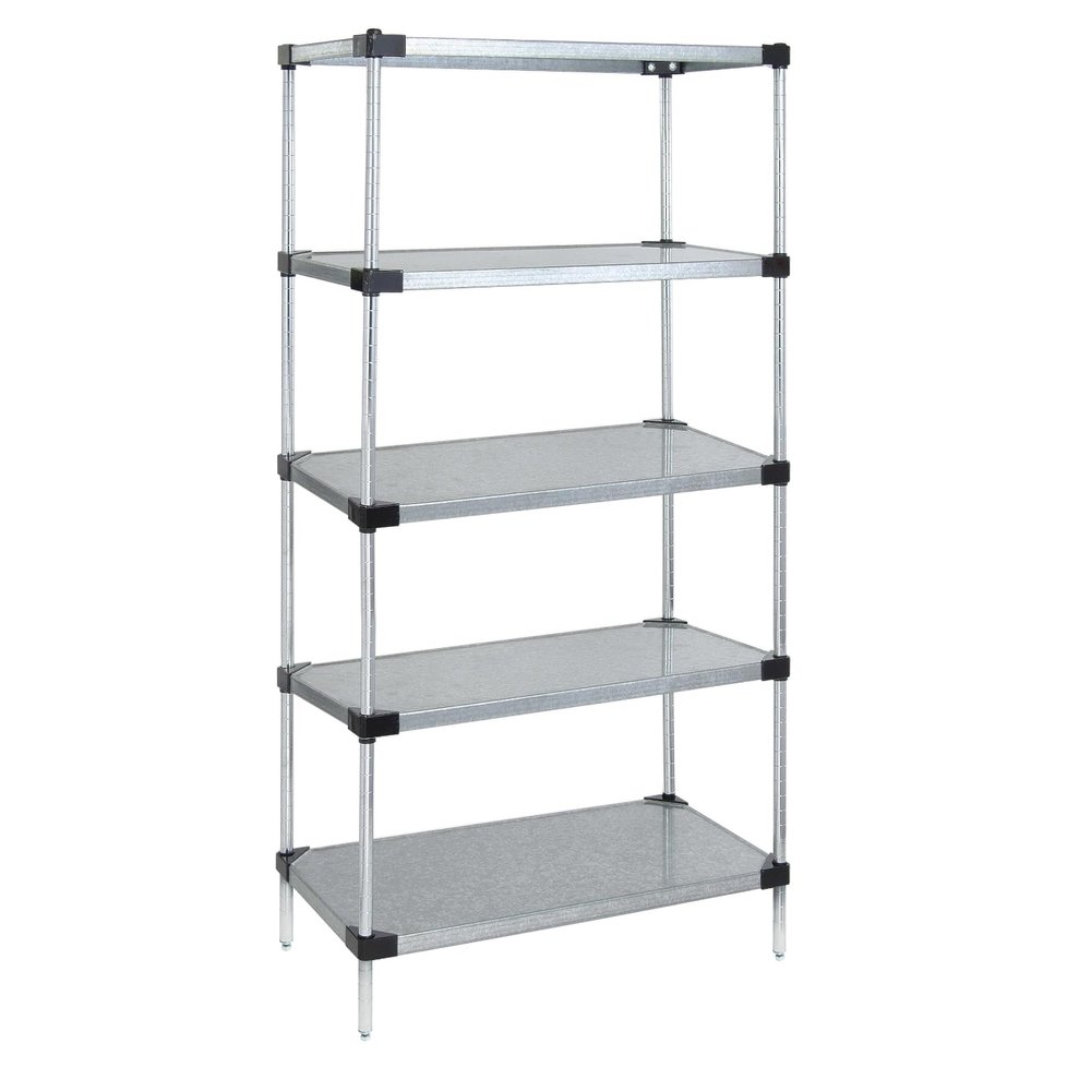 Quantum Storage Systems WR54-2430SG-5 Starter Kit Solid Shelves Galvanized 5 Shelves 54" H x 30" W x 24" D