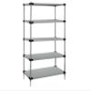 Quantum Storage Systems WRS5-54-2424SS Starter Kit Solid Shelves Stainless Steel 5 Shelves 54" H x 24" W x 24" D view 1