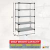 Quantum Storage Systems WRS5-54-2424SS Starter Kit Solid Shelves Stainless Steel 5 Shelves 54" H x 24" W x 24" D view 2