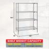 QUANTUM STORAGE SYSTEMS WR54-1236S Starter Kit Wire Shelves Stainless Steel 4 Shelves 54" H x 36" W x 12" D view 2