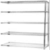 Quantum AD54-1460S-5 Wire Shelving Add-On Kit with (5) Shelves, (2) Posts and (10) S-Hooks for Commercial Kitchen | 800 lb Load Capacity per Shelf | 60"W x 14"D x 54"H, Heavy Duty Stainless Steel, NSF view 1