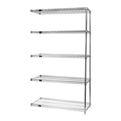 Quantum Storage Systems AD54-2160S-5 Wire Shelves Add-On Kit for WR54-2160S-5 Stainless Steel 5 Shelves 54" H x 60" W x 21" D
