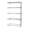 Quantum Storage Systems AD54-2160S-5 Wire Shelves Add-On Kit for WR54-2160S-5 Stainless Steel 5 Shelves 54" H x 60" W x 21" D view 1