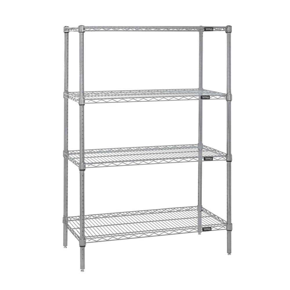Quantum Storage Systems WR63-2172S Starter Kit Wire Shelves Stainless Steel 4 Shelves 63" H x 72" W x 21" D