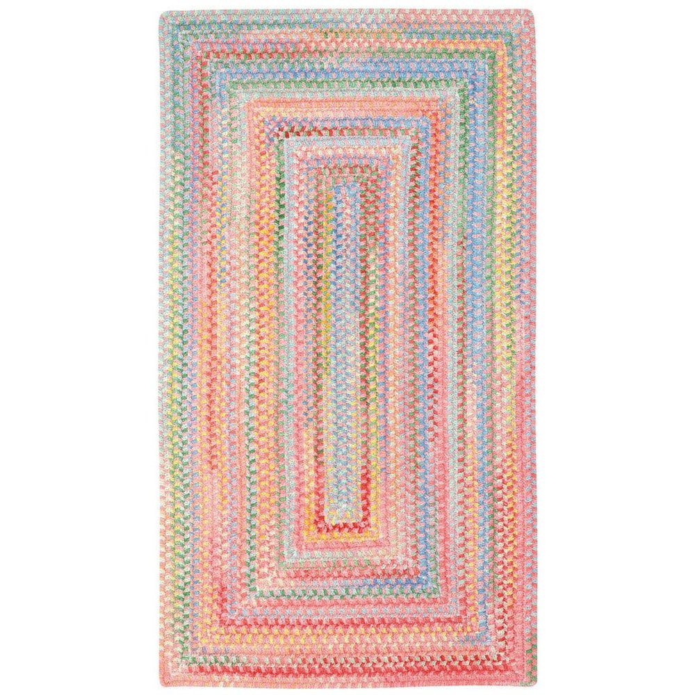 Capel Baby's Breath Pink 5' 0" X 8' 0" Concentric Rectangle Braided Rug