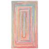 Capel Baby's Breath Pink 5' 0" X 8' 0" Concentric Rectangle Braided Rug view 1